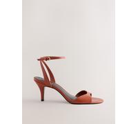 Next Rust Brown N. Premium Round Toe Heeled Sandals