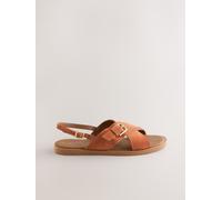 Next Rust Orange Suede Standard/Wide Fit Forever Comfort Buckle Detail Sling Back Sandals