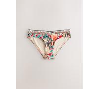 Next Rust Red Abstract Bordered V High Leg Bikini Bottoms