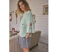 Next Sage Green Embroidered Short Sleeve Pyjamas