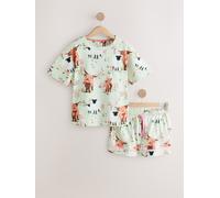 Next Sage Green Hamish The Highland Cow Cotton Short Pyjamas Set
