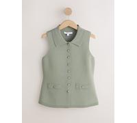 Next Sage Green Smart Button Up Knitted Waistcoat