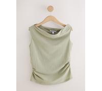 Next Sage Green Woven Look Drape Sleeveless Top