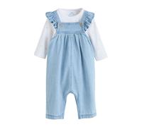 Next Salopette bleu denim / orange / blanc, Taille 80