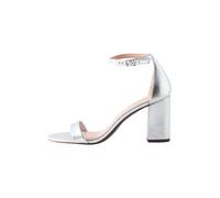Next Silver Standard/Wide Fit Block Heel Sandals