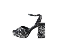 Next Sandales à lanières 'Forever Comfort' noir / argent, Taille 38,5