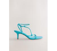 next Sandales à talons à brides en cuir Forever Comfort bleu EU 37 (UK 4)