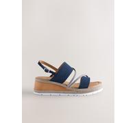 next Sandales compensées de sport à bride arrière en cuir avec détails scintillants bleu EU 38 L (UK 5)