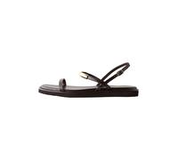 Next Chocolate Brown Forever Comfort Square Toe Metal Trim Flatform Sandals