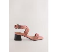 Next Sandales Forever Comfort en cuir tissé à talons carrés