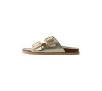 Next Gold Leather Standard Fit Double Strap Footbed Sandals
