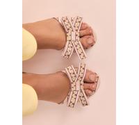Next Pink Floral Tabitha Simmons x Next Mae Open Toe Bow Mule Sandals