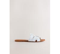 Next White Leather Standard/Wide Fit Forever Comfort Stitched Mule Sandals