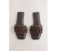 next Sandales mules Forever Comfort à bout ouvert ornées de perles Brun EU 42 (UK 8)