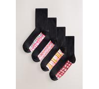 Next Chaussettes moutarde / rose ancienne / rose clair / noir, Taille 36-41