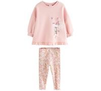 Next Set 'Frill Hem' vert foncé / orange clair / rose clair / blanc, Taille 86