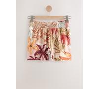 Next Shorts en jersey froncé Impression de paume rose EU 42 Tall (UK 14 T)