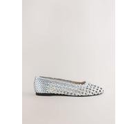Next Silver Forever Comfort Leather Woven Upper Shoes Silver EU 38 (UK 5)