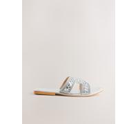 Next Silver Leather Standard/Wide Fit Forever Comfort Mules