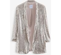 Next Silver Sequin Ruched Sleeve Blazer