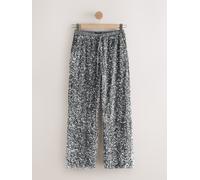 Next Silver Sequin Velvet Wide Leg Trousers