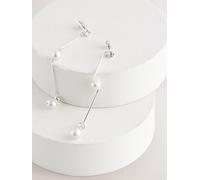 Next Silver Tone Bridal Pearl Effect Drop Earrings