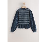 next Smocked Corduroy Long Sleeve Blouse bleu 40
