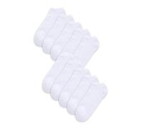 NEXT, Soquettes à Semelle Rembourrée pour Homme, Blanches et Grises, Tissu Extensible, Haute Teneur en Coton, Lot de 10 x Paires de Chaussettes Blanc 39-42.5