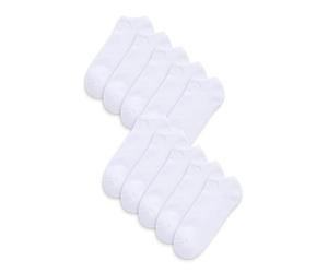 NEXT, Soquettes à Semelle Rembourrée pour Homme, Blanches et Grises, Tissu Extensible, Haute Teneur en Coton, Lot de 10 x Paires de Chaussettes Blanc 39-42.5