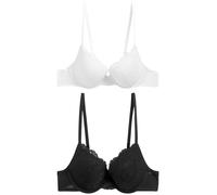 NEXT Femme Lot de 2 Soutiens-Gorge en Dentelle Noir/Blanc 85
