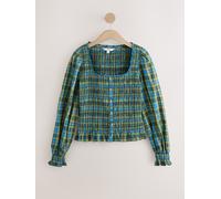 next Square Neck Smocked Long Sleeve Top vert FR 44 (EU 42)