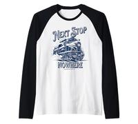 Next Stop Nowhere Locomotive rétro Train Graphique Manche Raglan