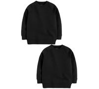 NEXT Sweat d'école à col Ras du Cou Garçon Enfant, Lot de 2 Noir 14 Ans