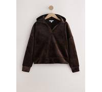 Next Sweat-shirt à capuche à Manches longues en Velours côtelé doux Brun M (FR 42-44)