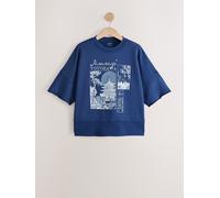 Next Sweat-shirt graphique délavé à manches courtes bleu XS (FR 36)