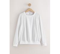 Next Sweat-shirt léger à manches gaufrées et bordure en dentelle pâle XXL (FR 54-56)