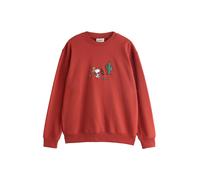 Next Sweat-shirt 'Snoopy' marron / vert / rouge cerise / blanc, Taille L