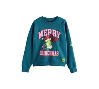 Next Sweat-shirt 'The Grinch Official License Fun Wreath Bow Christmas' émeraude / rose clair / rouge / blanc, Taille XL