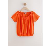Next T-shirt à manches courtes et col dégagé à ourlet bouffant orange FR 38 (EU 36)