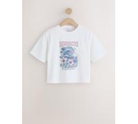 Next T-shirt 'Towelling Wave' bleu ciel / menthe / rose pastel / blanc, Taille 6XL-7XL