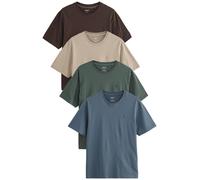 Next T-Shirt beige / bleu / brun foncé / vert foncé, Taille L