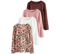 NEXT Fille T-Shirt côtelé à Manches Longues, Lot de 4 Animal 4 Ans