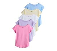 Next Purple/Blue/Yellow/Pink/White Cap Sleeve Cotton T-Shirts 5 Pack