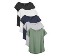 Next Grey/White/Black/Navy Blue/Khaki Green Cap Sleeve T-Shirts 5 Pack