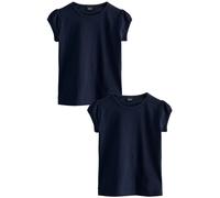 Next Fille T-Shirt 100% Coton à Manches Bouffantes, Lot de 2 Bleu Marine 16 Ans