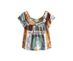 Next T-shirt bleu / pueblo / émeraude / blanc, Taille S