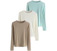 Next T-shirt écru / bleu clair / kaki, Taille XS