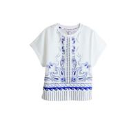 Next T-shirt écru / bleu cobalt, Taille XS