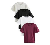 NEXT, T-Shirt Épais pour Homme à Col Ras du Cou, 100% Coton, Lot de 4 x
