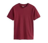 NEXT, T-Shirt Épais pour Homme à Col Ras du Cou, 100% Coton, Lot de 4 x T-Shirts pour Homme Rouge Bourgogne L